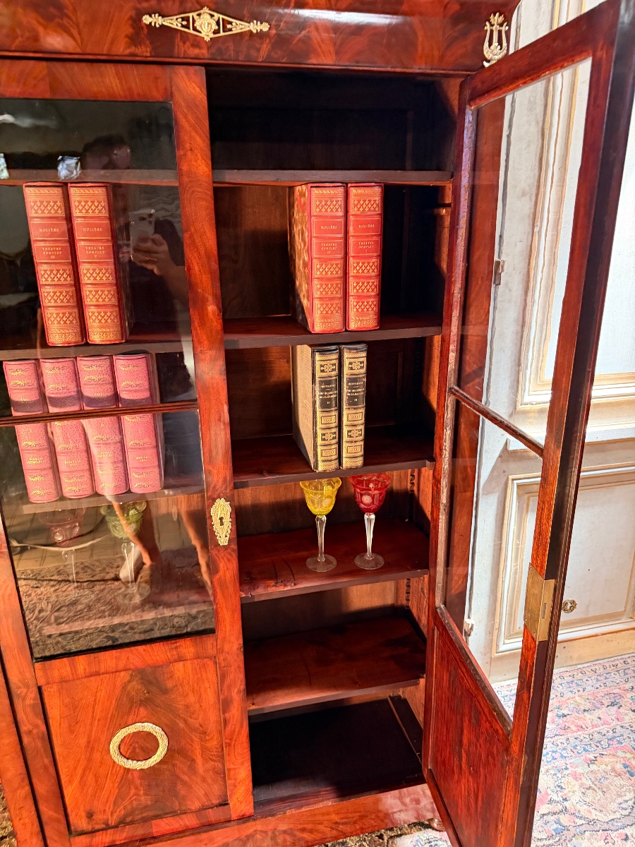 Small 19th-century Mahogany Bookcase, Louis Philippe Style -photo-1
