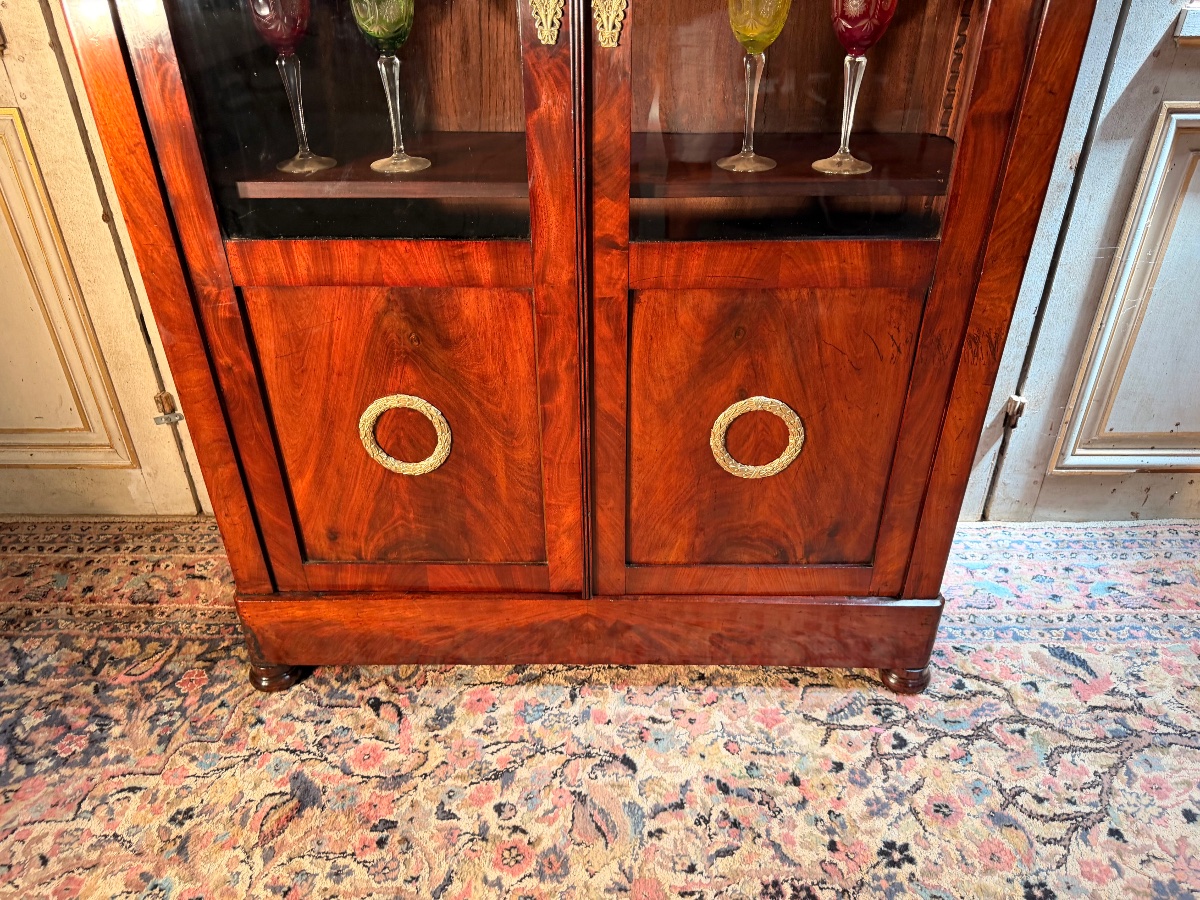 Small 19th-century Mahogany Bookcase, Louis Philippe Style -photo-2