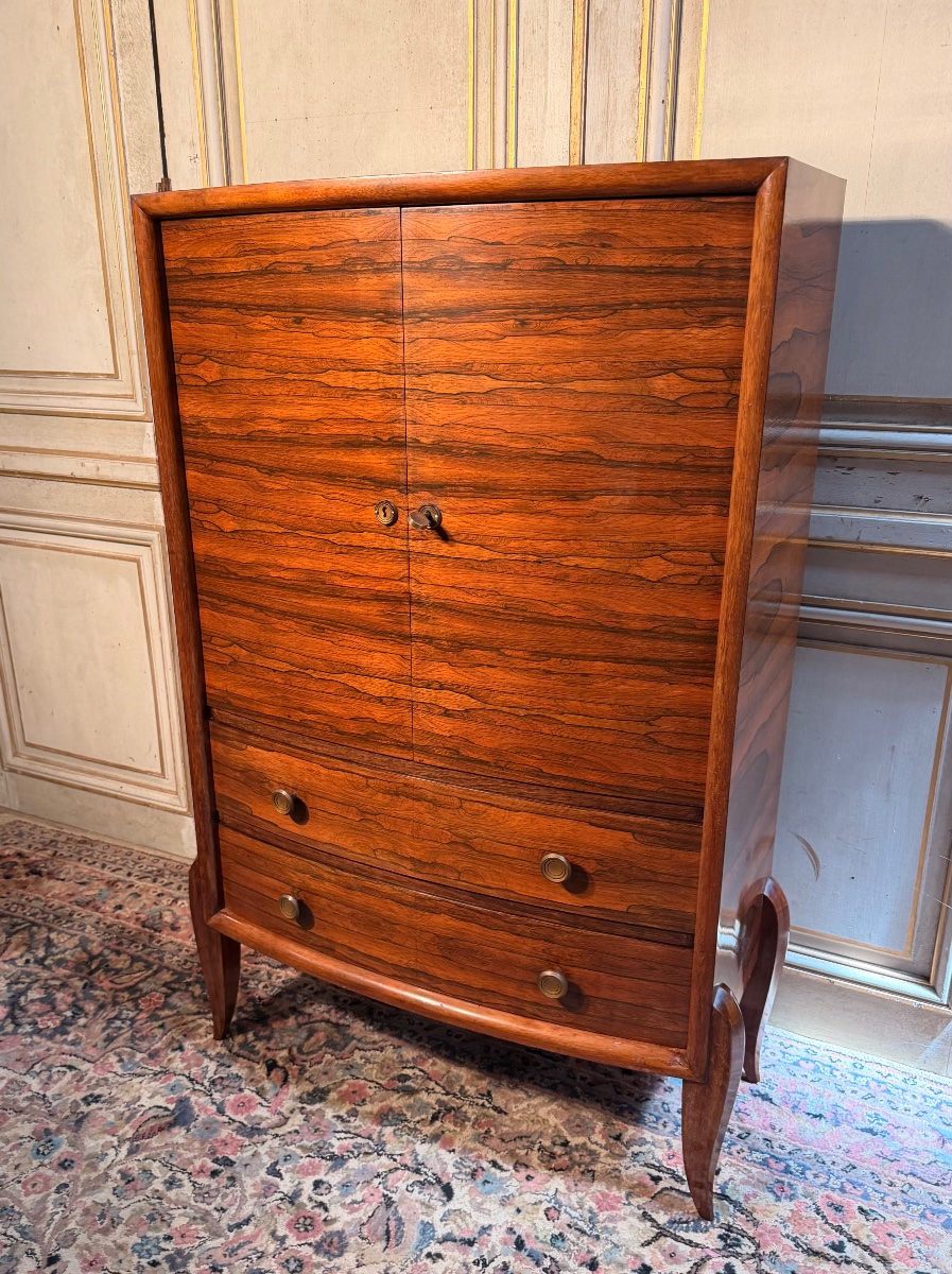 Art Deco Cabinet From The 1930s–1940s, Made Of Walnut 