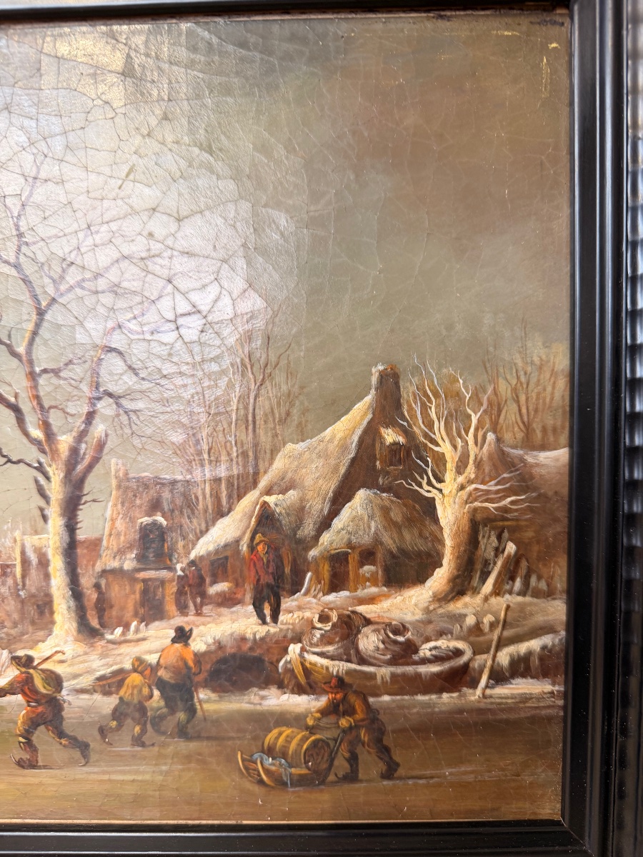 19th-century Dutch School Hst Painting -photo-2