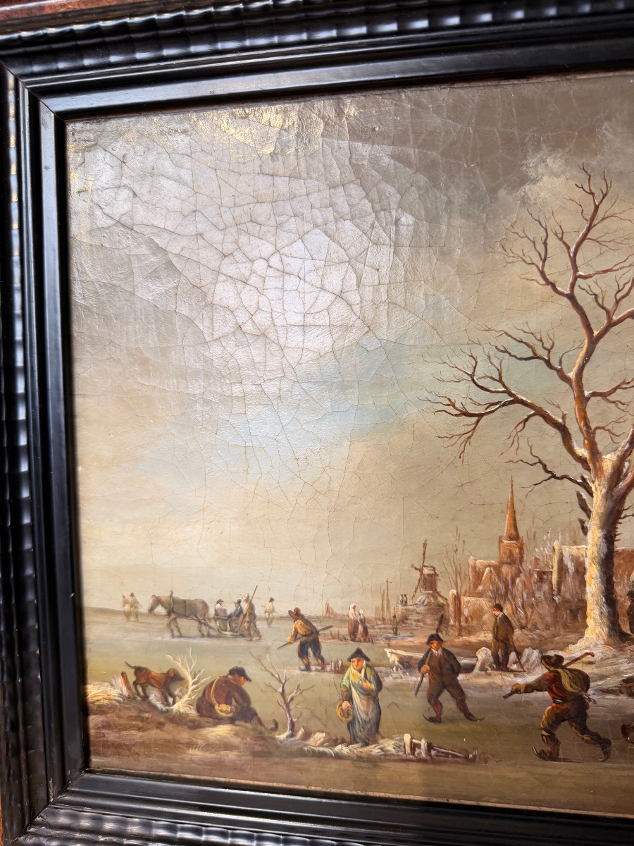 19th-century Dutch School Hst Painting -photo-3