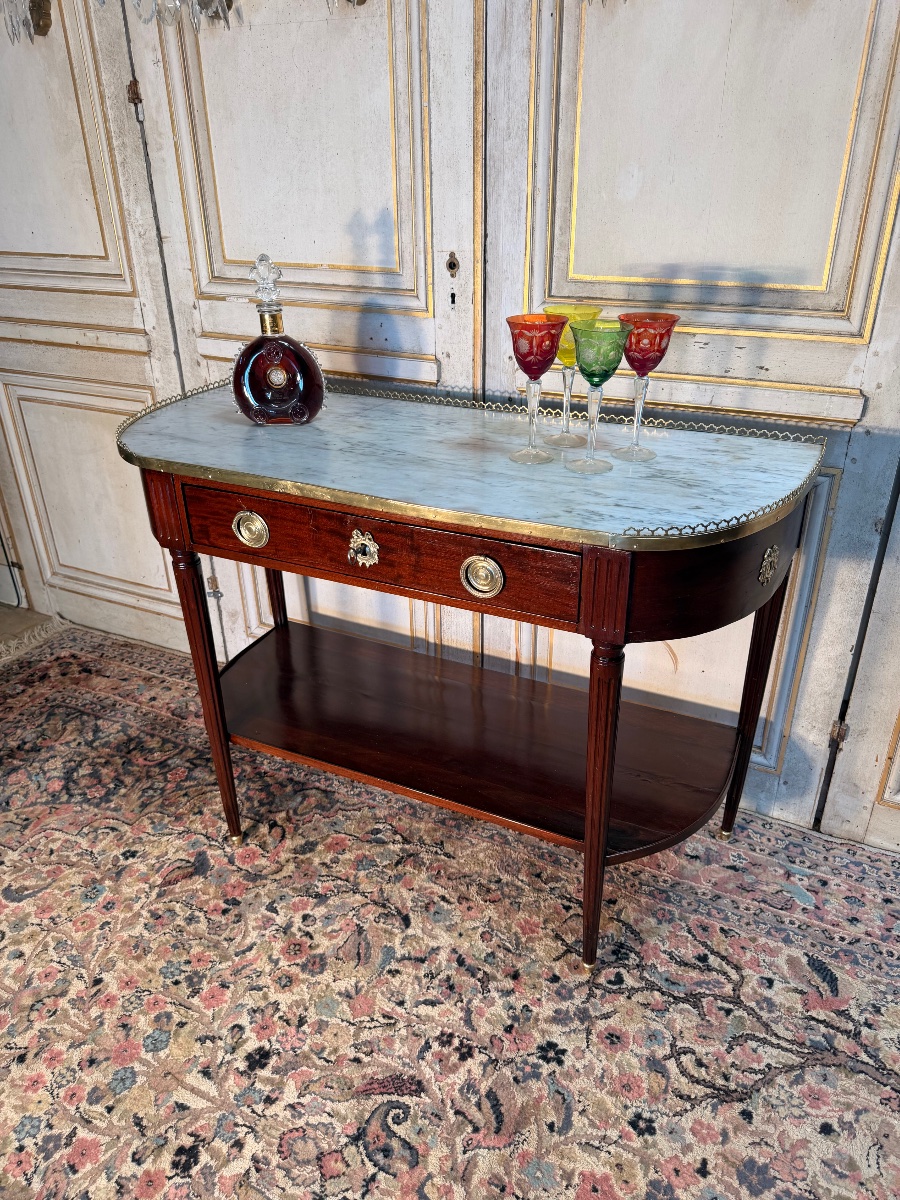 18th-century Louis XVI-style Mahogany Console Table -photo-3