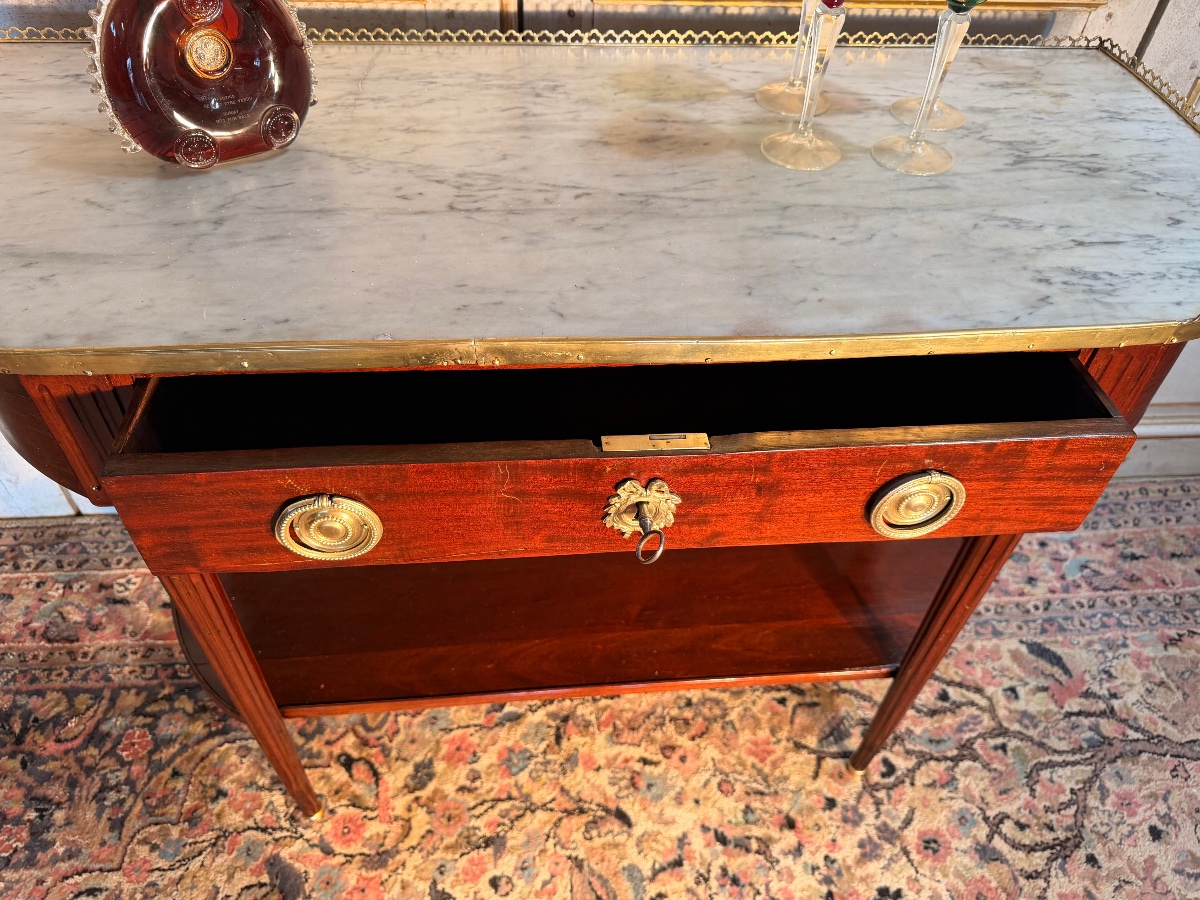 18th-century Louis XVI-style Mahogany Console Table -photo-4