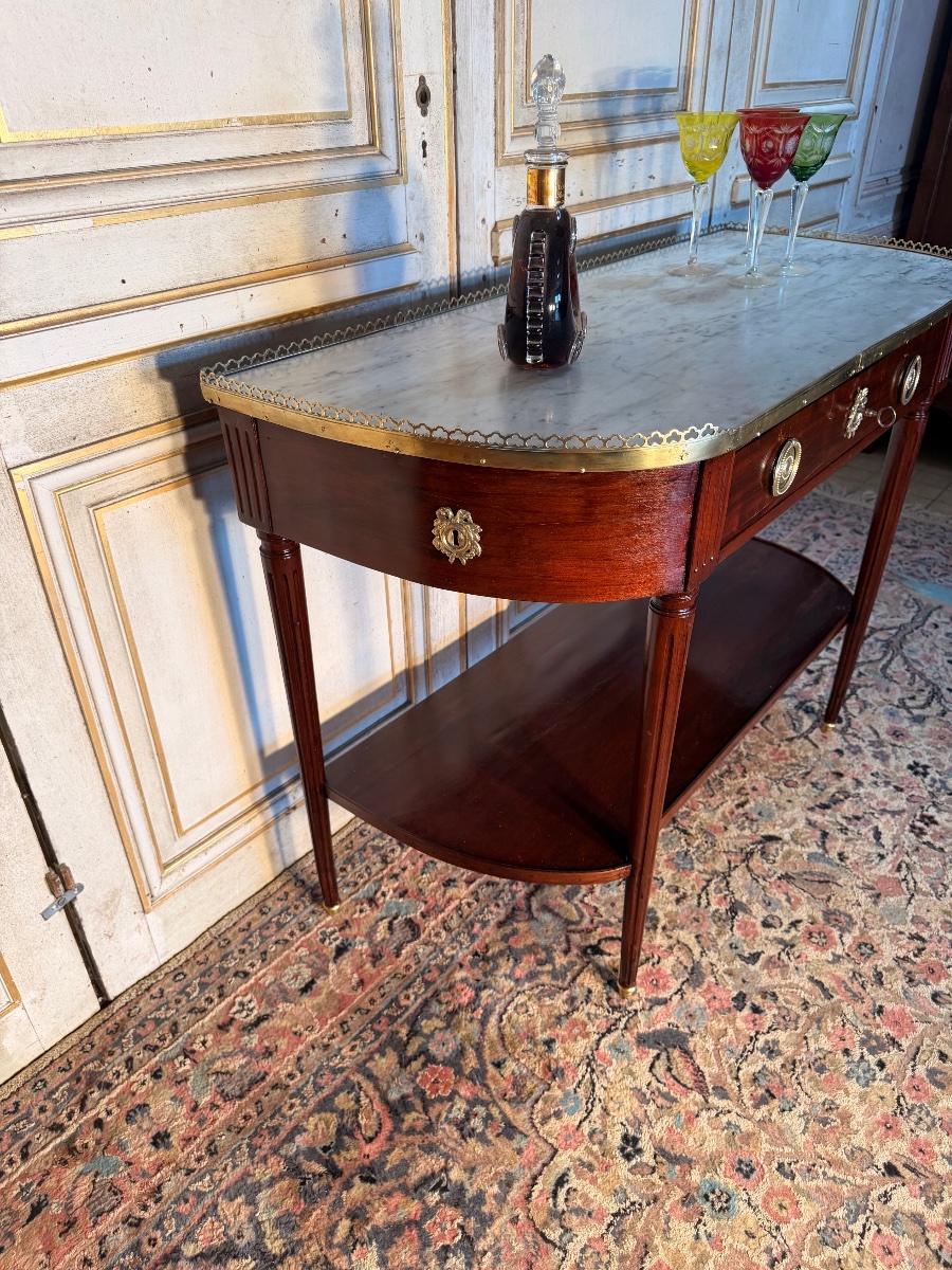 18th-century Louis XVI-style Mahogany Console Table -photo-1