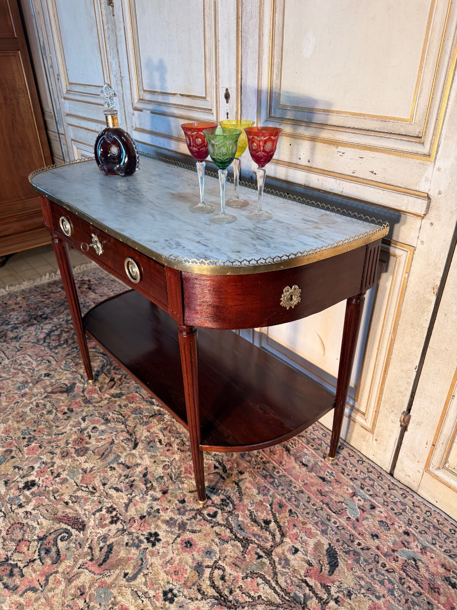 18th-century Louis XVI-style Mahogany Console Table -photo-2