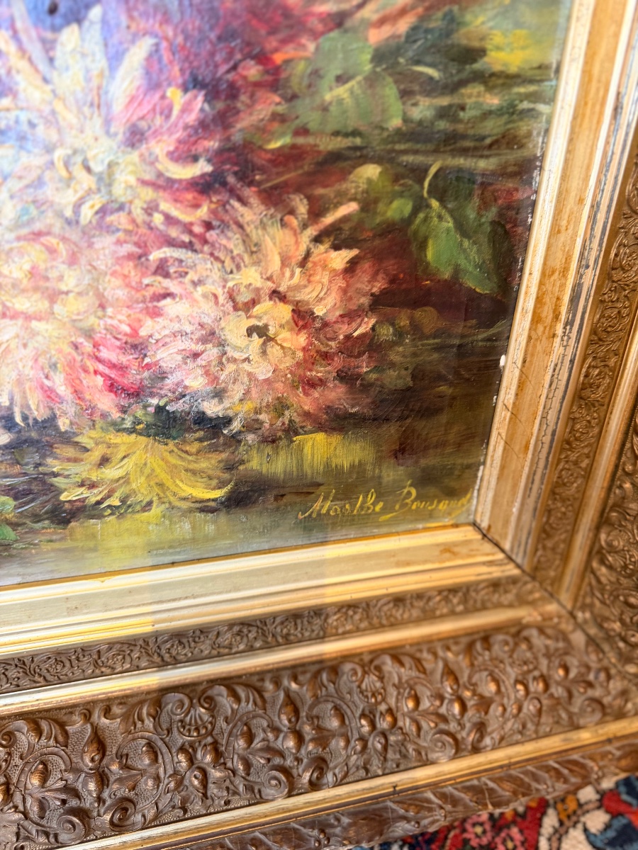 Grand tableau fleuri HST Marthe Bousquet 1886-1950-photo-2