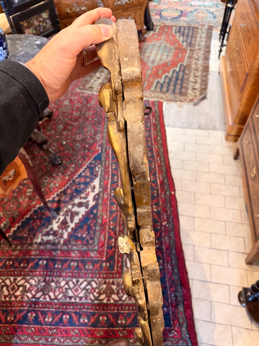 Miroir d époque Louis XV en bois doré 18 eme à pareclose -photo-2