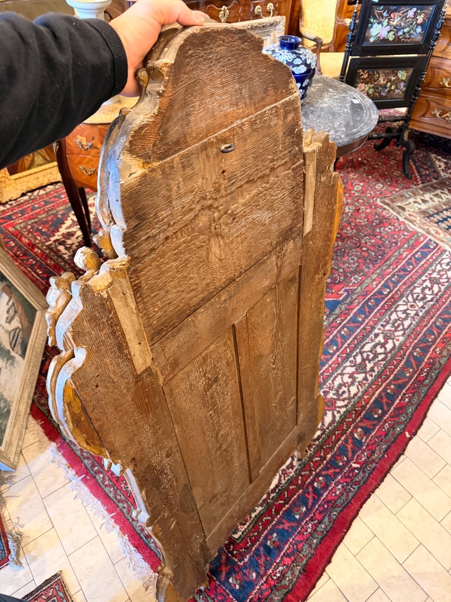 Miroir d époque Louis XV en bois doré 18 eme à pareclose -photo-3