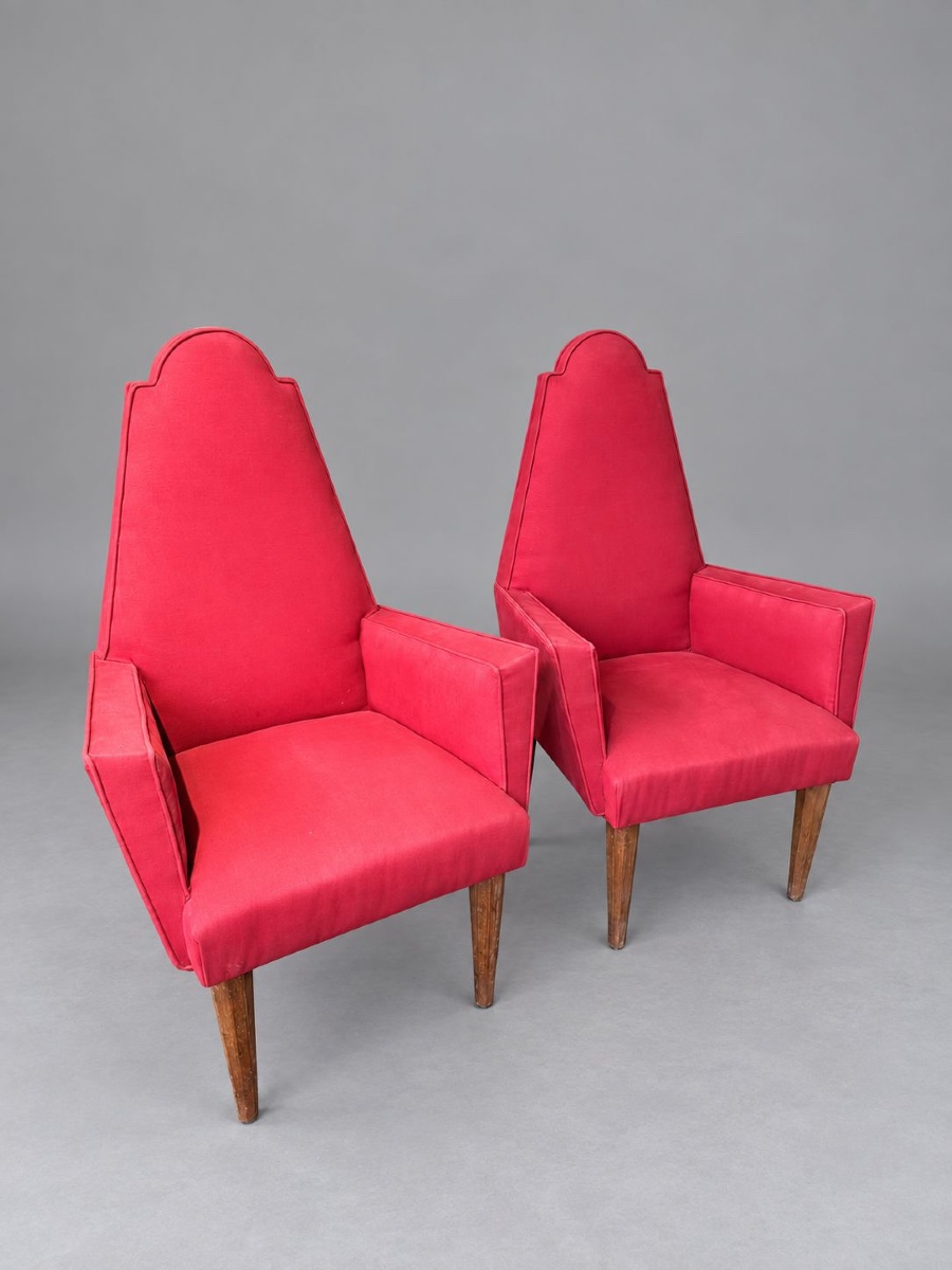 Pair Of Large Art Deco Armchairs -photo-2