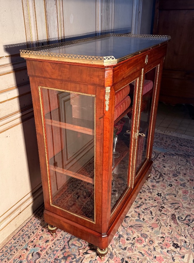 Napoleon III Mahogany Display Cabinet -photo-3