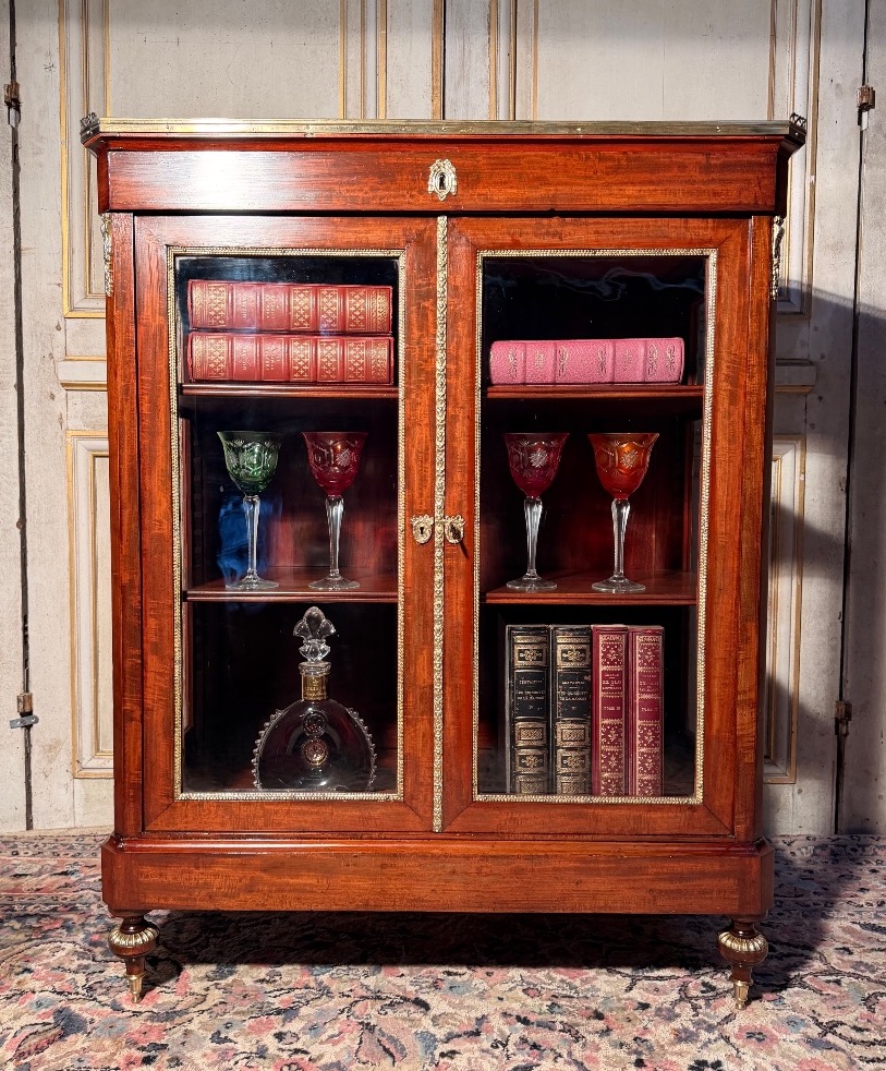 Napoleon III Mahogany Display Cabinet 