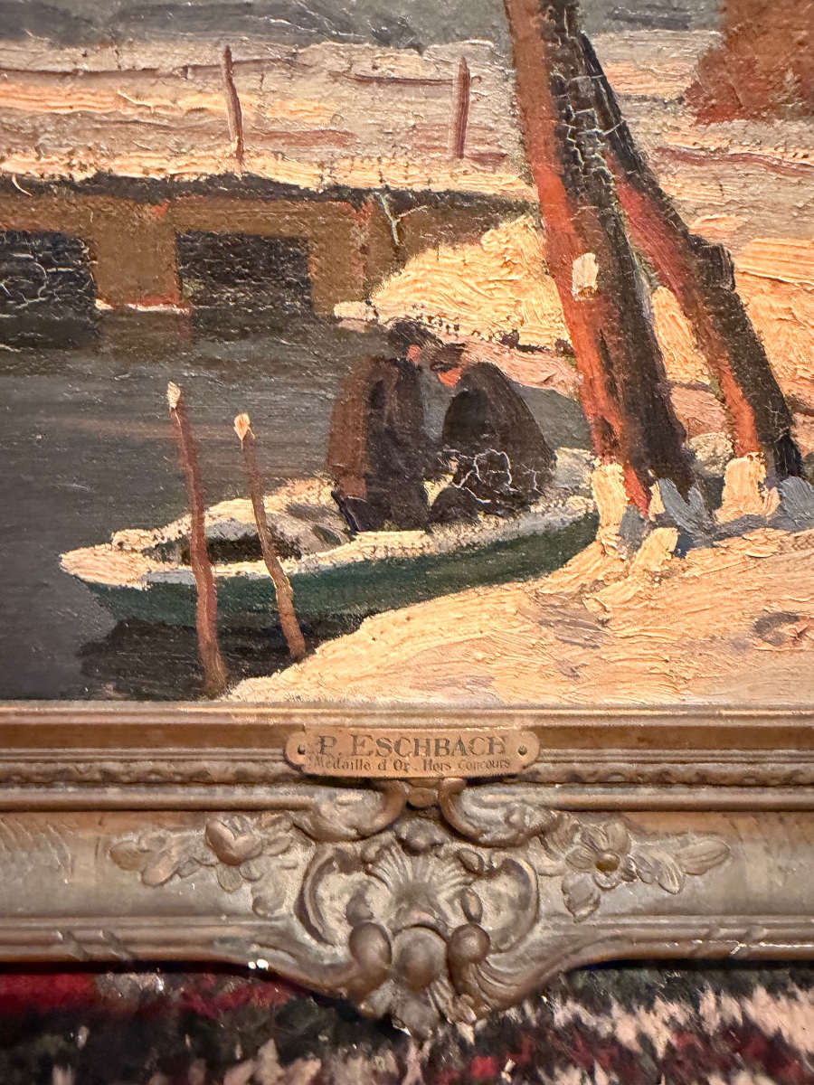 Winter Scene Painting By Paul Eschbach (1881–1961) Hst -photo-3