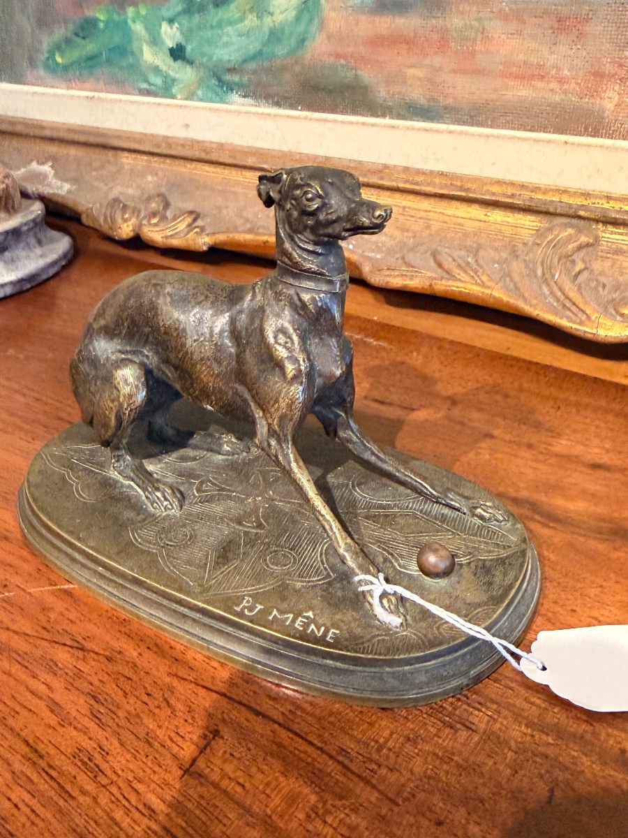 Bronze animalier Pierre-Jules Mêne lévrier -photo-2