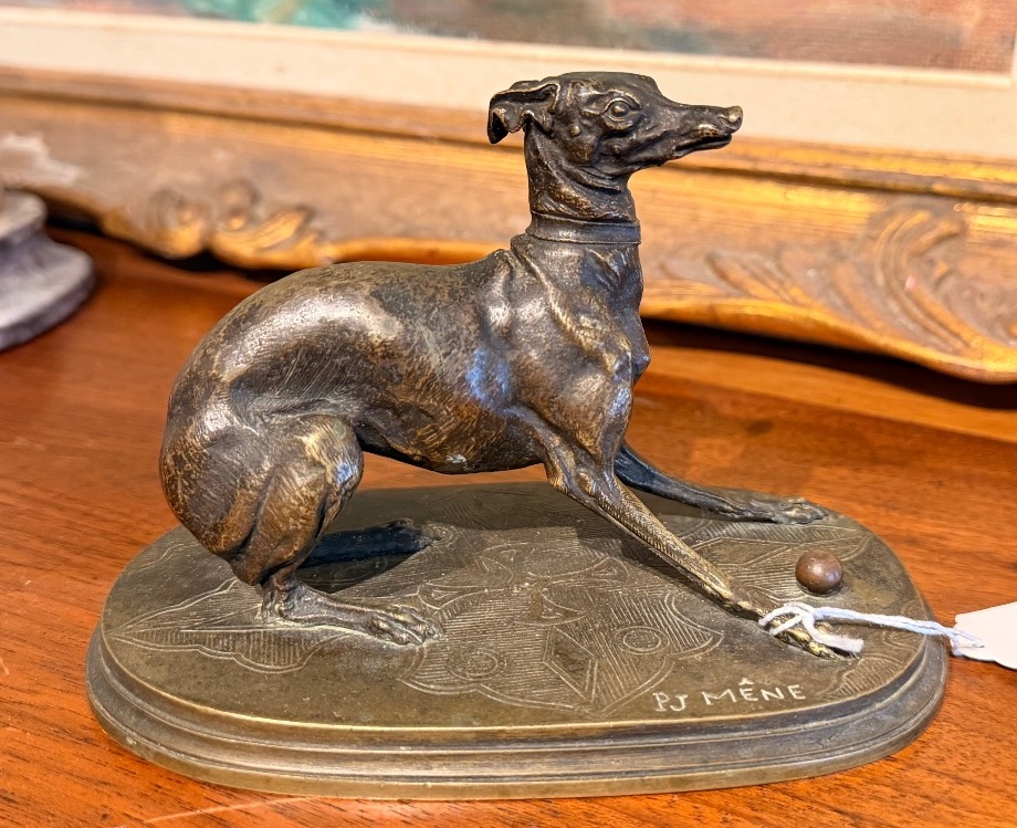 Bronze animalier Pierre-Jules Mêne lévrier 