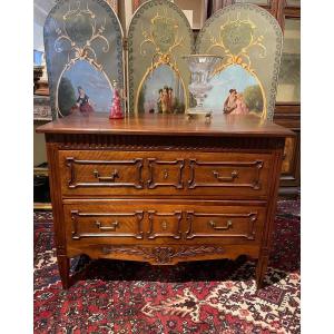 Commode D Louis XVI Period In Walnut Provençale