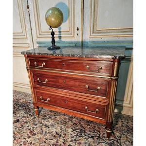 Petite Commode D époque Louis XVI En Acajou 18 ème 