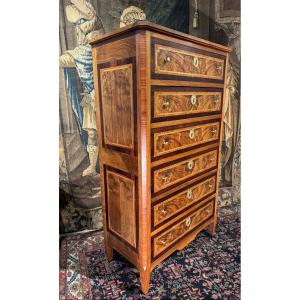 Louis XVI Chiffonier In Marquetry Early 19th Century