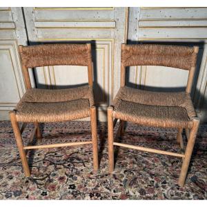 Pair Of Sentou Edition Dordogne Chairs For Charlotte Perriand 