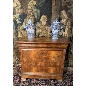 Louis Philippe Chest Of Drawers In Burr Walnut, 19th Century 