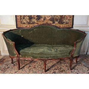 Louis XV Period Walnut Basket Sofa, 18th Century 