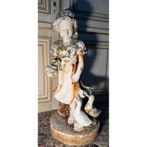 Statue de jardin en fonte fin 19 eme 