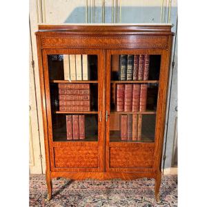Late 19th Century Marquetry Bookcase 