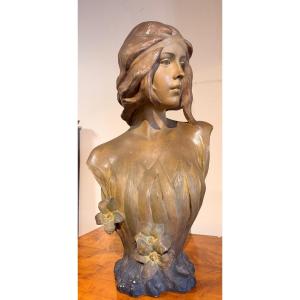 Buste en terre cuite art nouveau Friedrich Goldscheider 1890