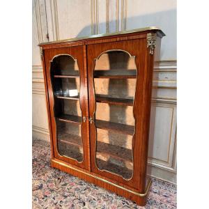Étroite Vitrine de collectionneur fin du 19 eme en bois de rose 