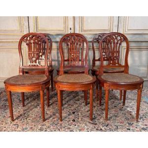 6 chaises en acajou de style Louis XVI modèle de Jacob 