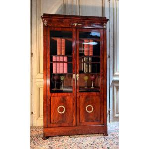Small 19th-century Mahogany Bookcase, Louis Philippe Style