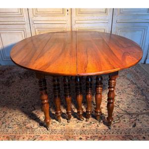 Table de salle à manger à 14 pieds en noyer 19 eme siècle