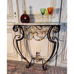 Small Louis XV-style Wrought-iron Console Table