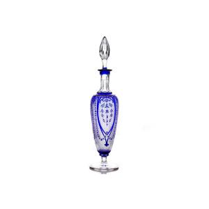 Carafe à Liqueur Art Nouveau Bleue Par Saint-louis