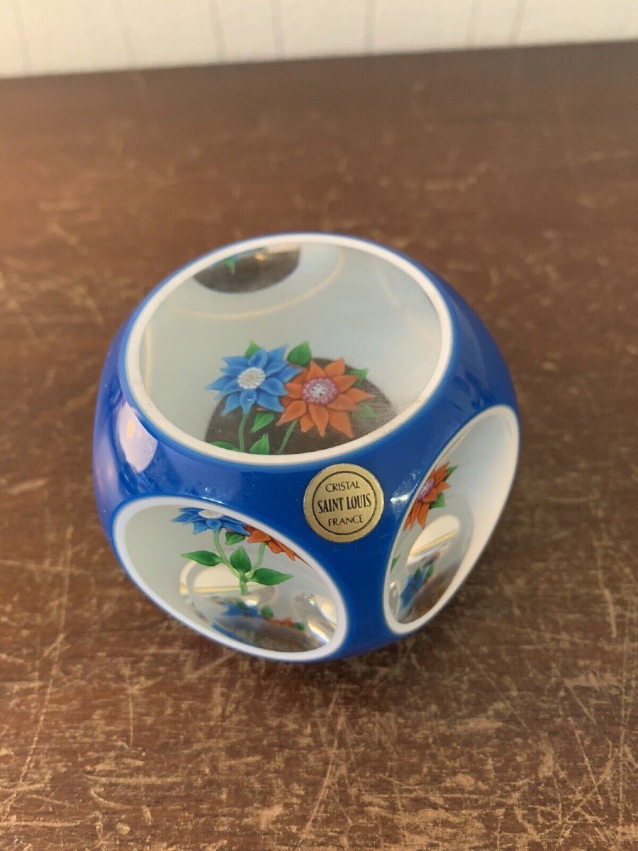 Saint Louis Overlay Paperweight Ball