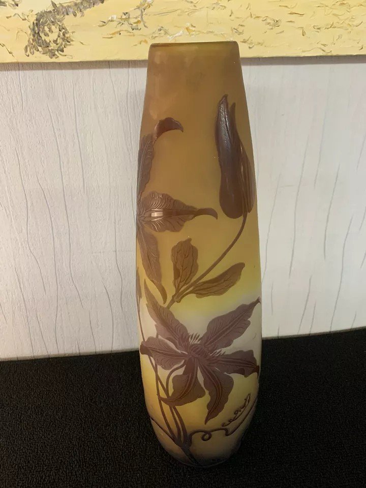 Galle Vase With Iris Flower Decor-photo-3
