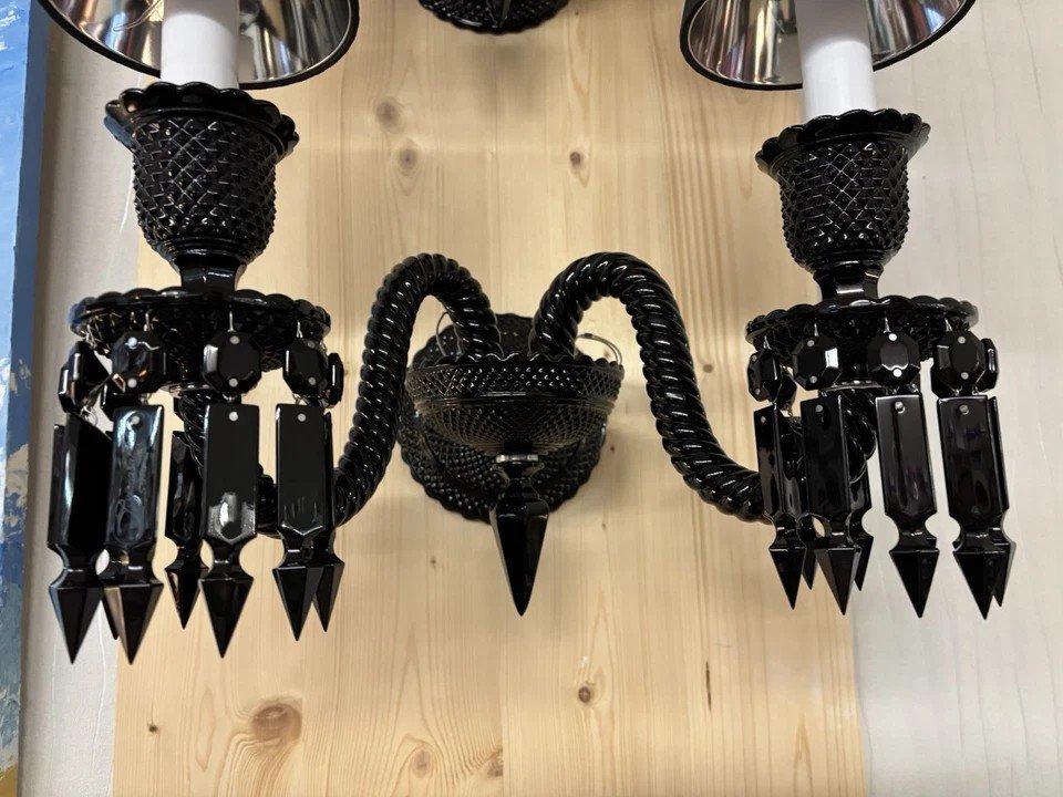 BACCARAT  APPLIQUE ZENITH 2 LUMIERES BLACK SIDE STARCK -photo-6