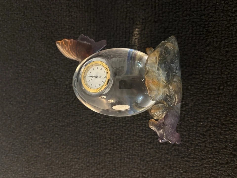 Daum France Crystal Butterfly Clock-photo-4