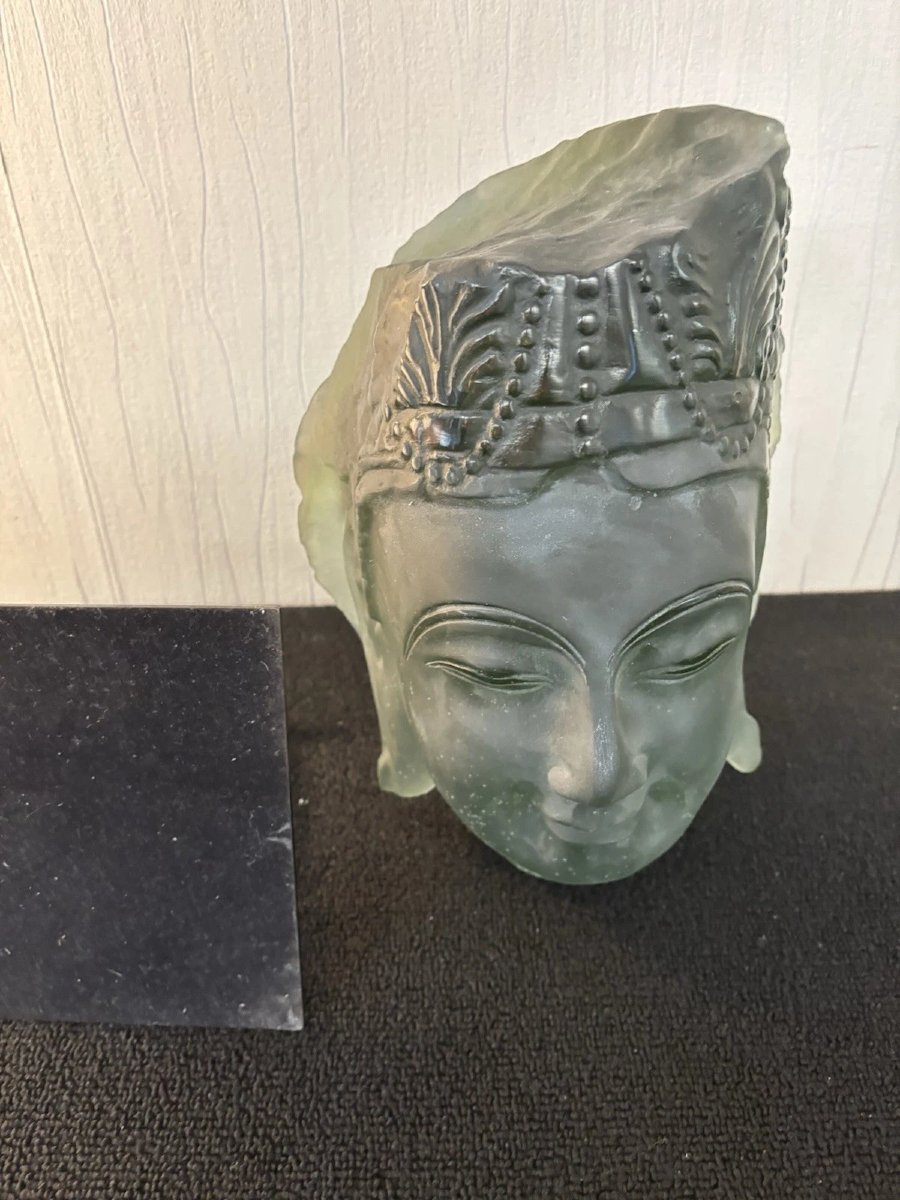 Daum France Crystal Buddha Head Numbered 066/288-photo-3