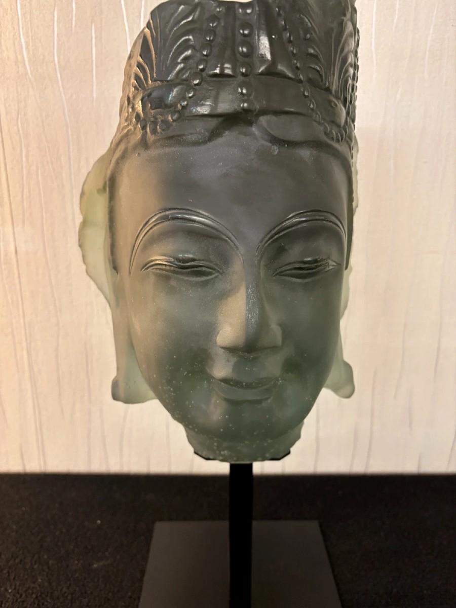 Daum France Crystal Buddha Head Numbered 066/288