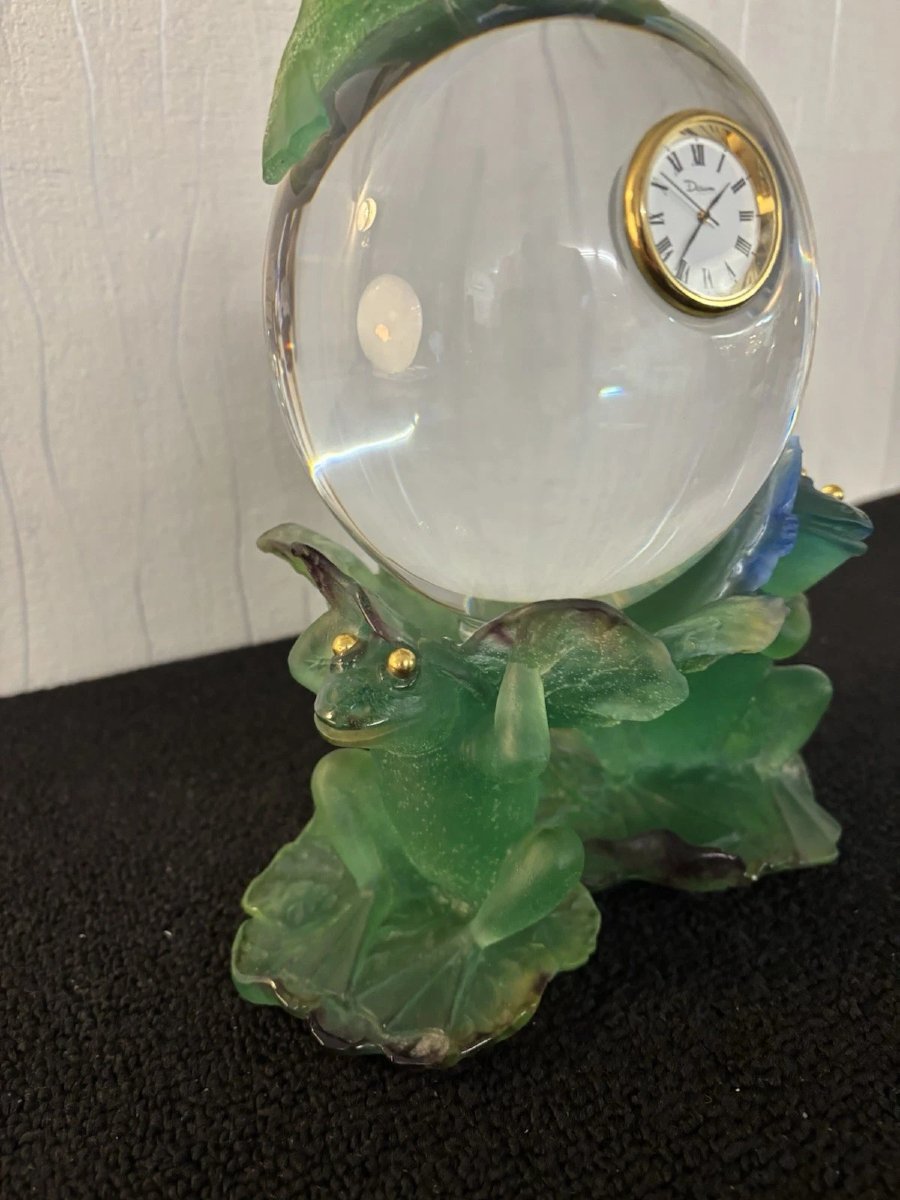 Pendulette grenouilles en cristal Daum France-photo-4
