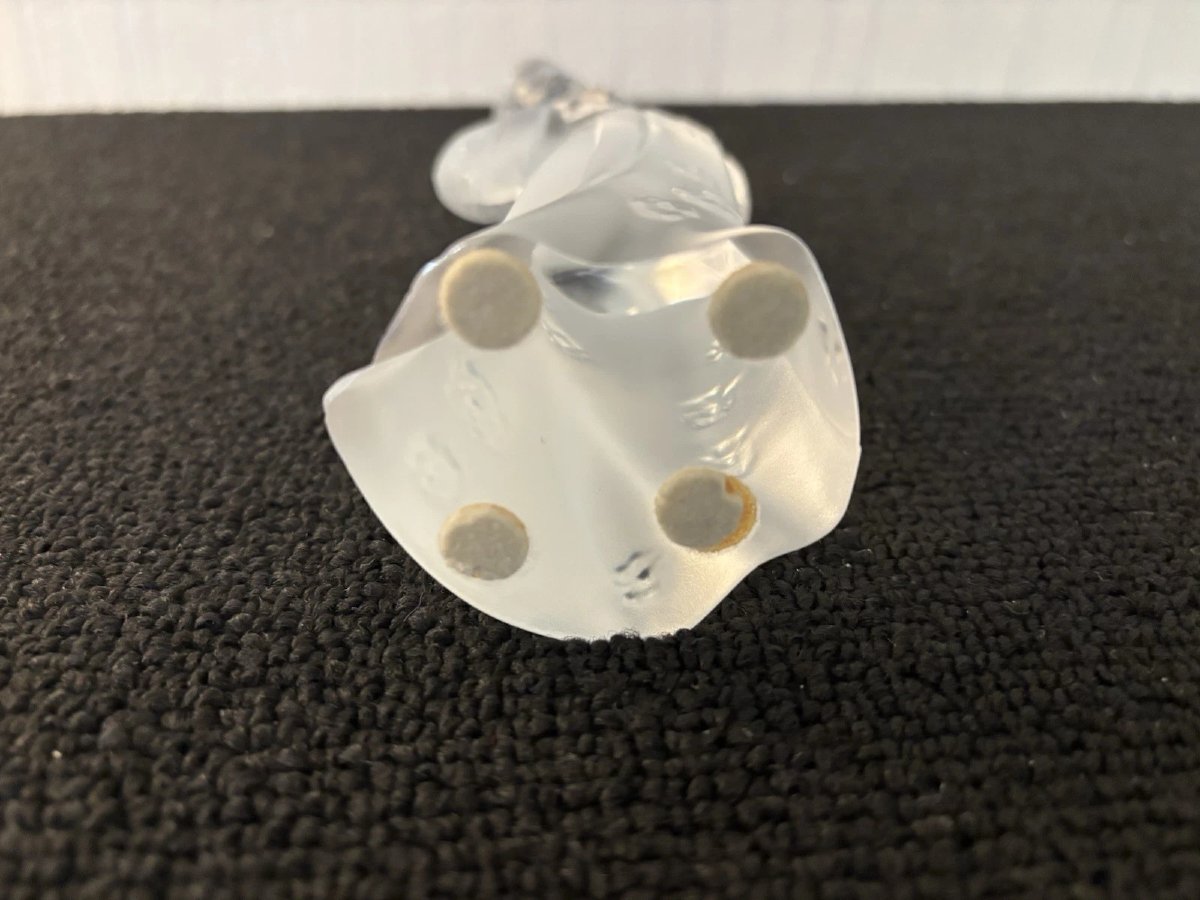 Japanese Geisha Statuette In Frosted Glass, Lalique Style-photo-3