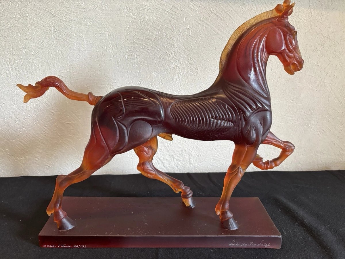 Cheval De San Marco en cristal Daum et Ludovico De Luig Numéroté 46/ 195-photo-1