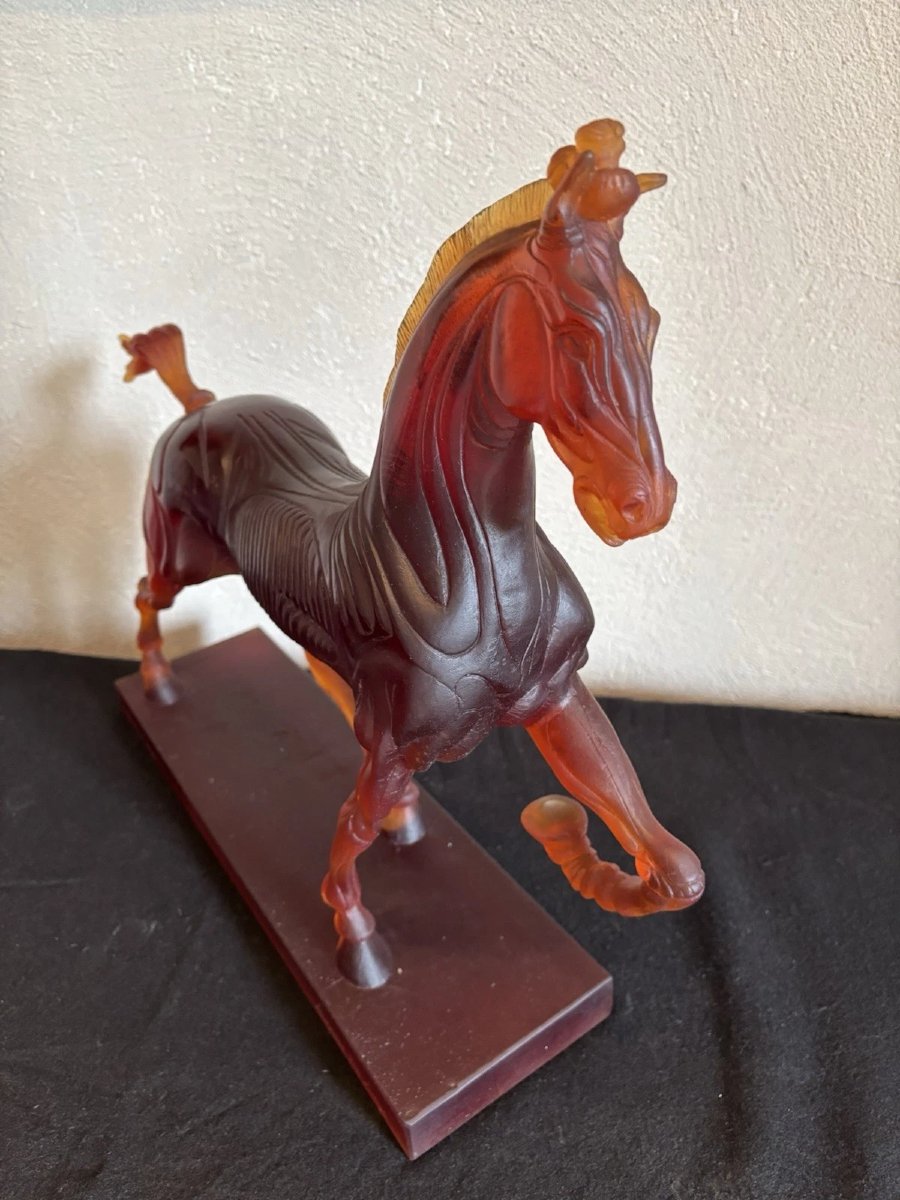 Cheval De San Marco en cristal Daum et Ludovico De Luig Numéroté 46/ 195-photo-3