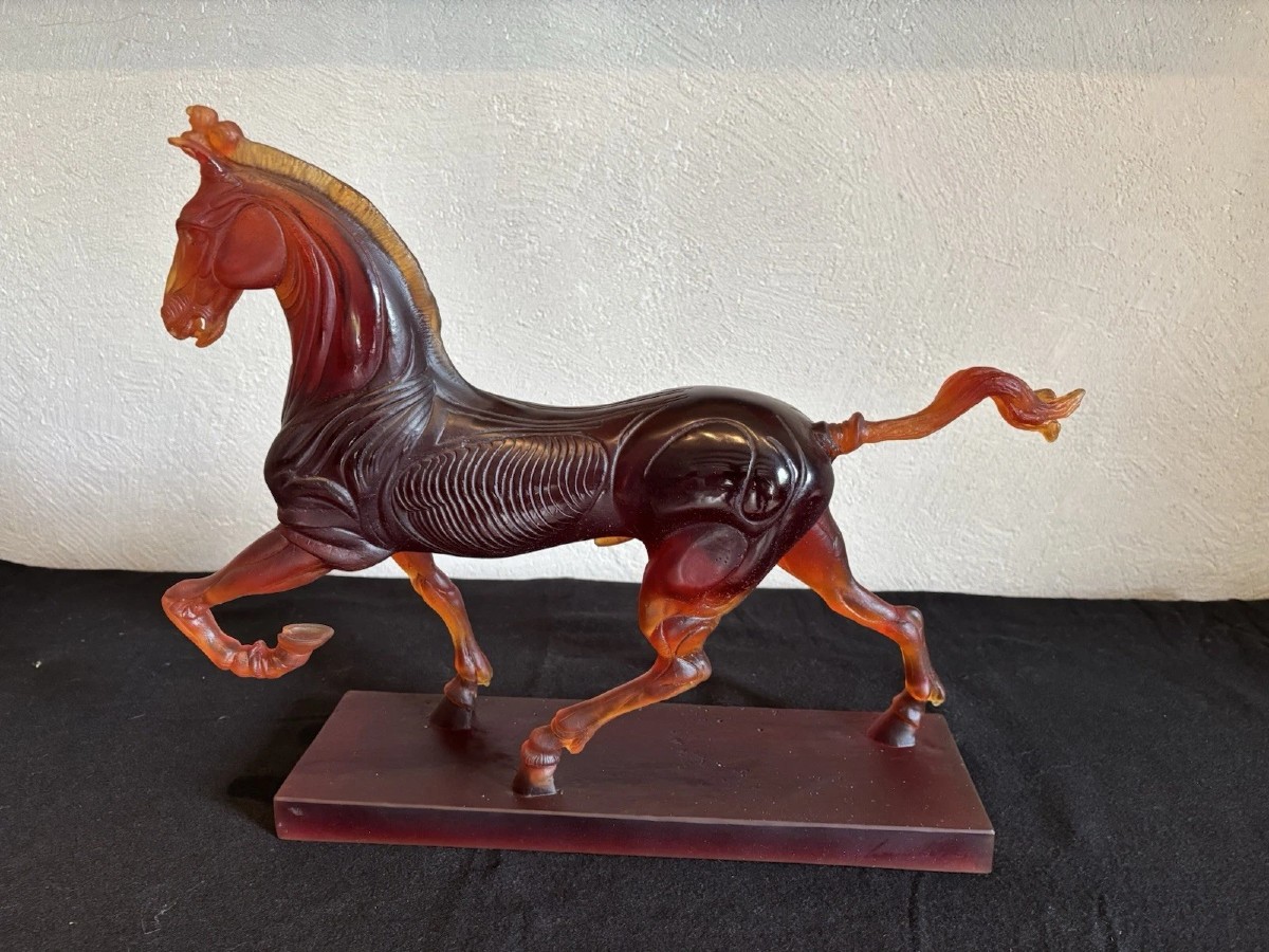 Cheval De San Marco en cristal Daum et Ludovico De Luig Numéroté 46/ 195