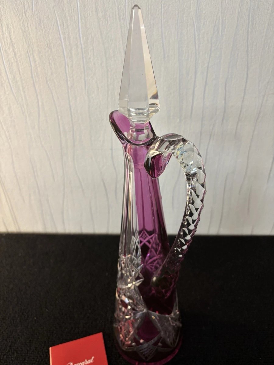 Carafe overlay améthyste modèle Lagny en cristal de Baccarat h : 42cm-photo-2