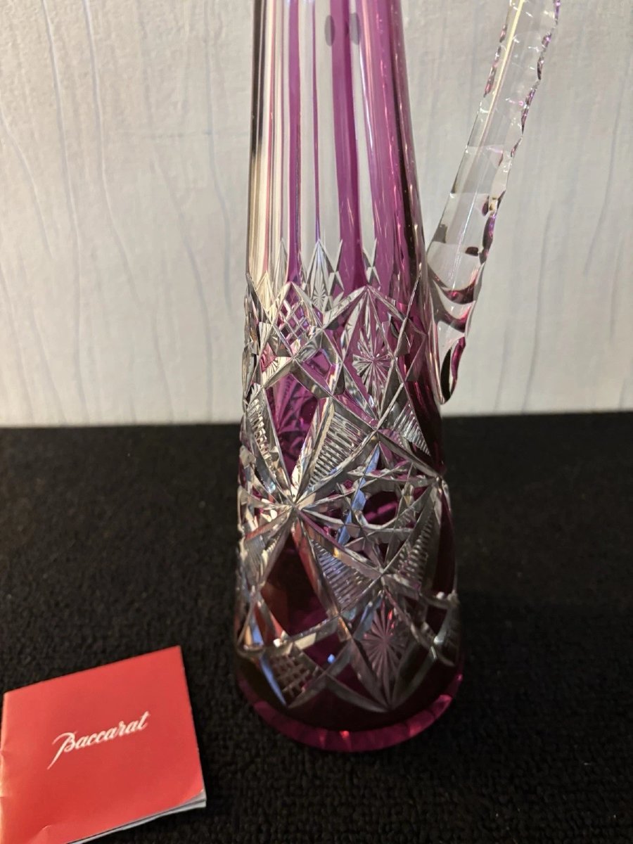 Carafe overlay améthyste modèle Lagny en cristal de Baccarat h : 42cm-photo-4