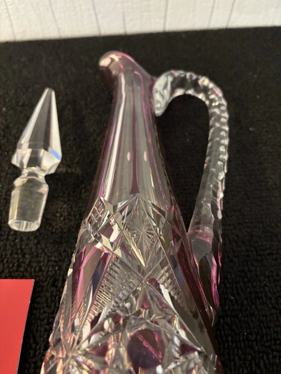 Carafe overlay améthyste modèle Lagny en cristal de Baccarat h : 42cm-photo-3