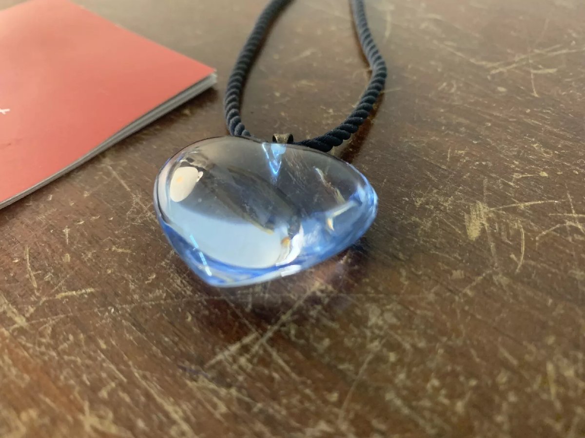 COLLIER COEUR  BLEU CIEL en CRISTAL de BACCARAT-photo-2