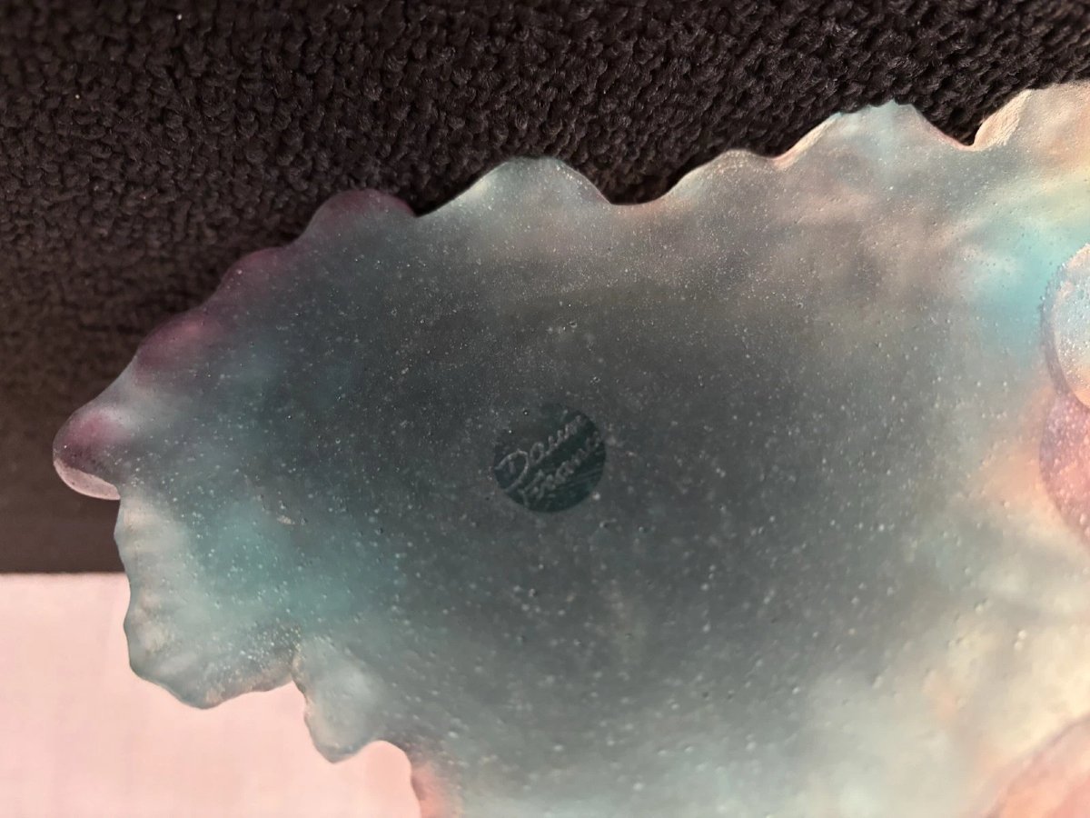 Large Bacchus Model Vase In Daum France Crystal-photo-5