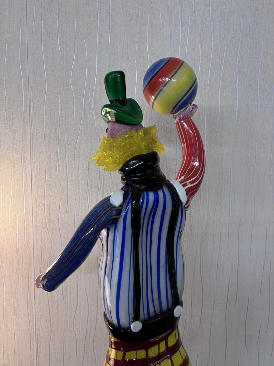 IMPORTANTE SCULPTURE CLOWN MURANO hauteur 85 cm-photo-1